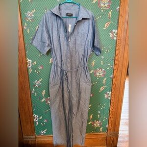 Banana Republic Chambray Blue Button-Front Romper